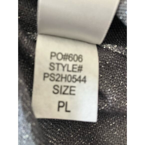 NYDJ Not Your Daughter's Jeans Long Sleeve Top Pewter Sparkle Size Petite Large - Picture 7 of 8